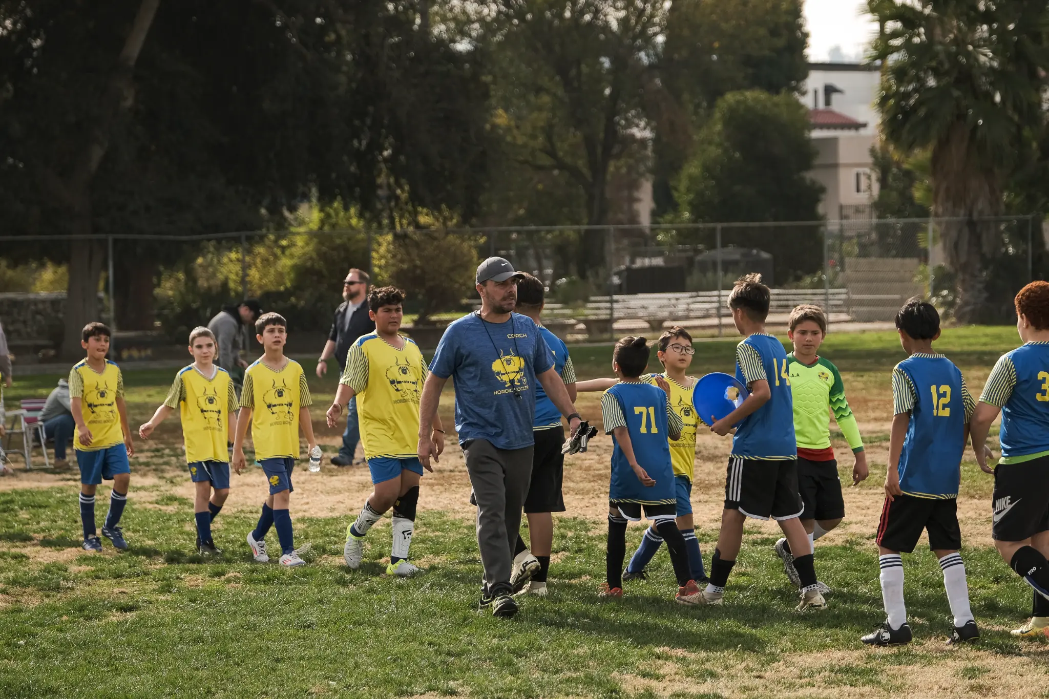 Nordic Soccer goalkeeper training session with professional coaching at Los Angeles school field